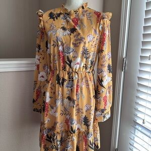 Floral Yellow Mini Dress